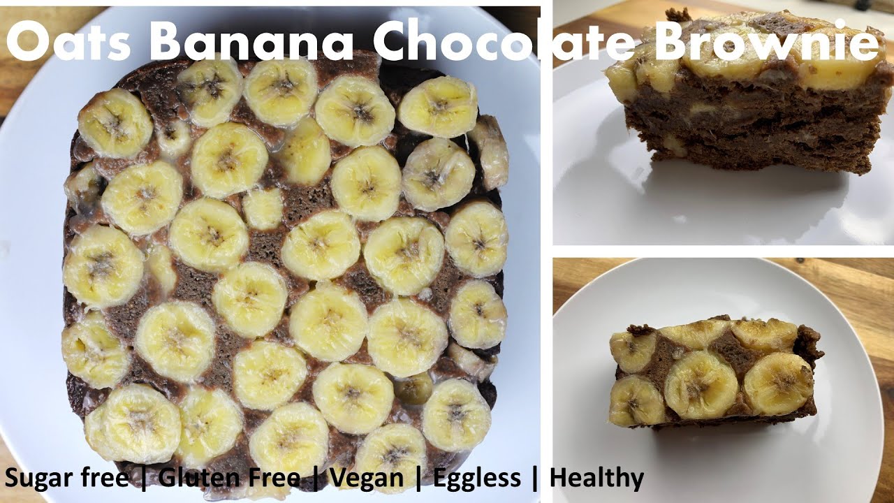 Oats Banana Chocolate Brownie | Sugar free | Gluten Free | Vegan | Eggless | Super Healthy | Healthy Indian Twist