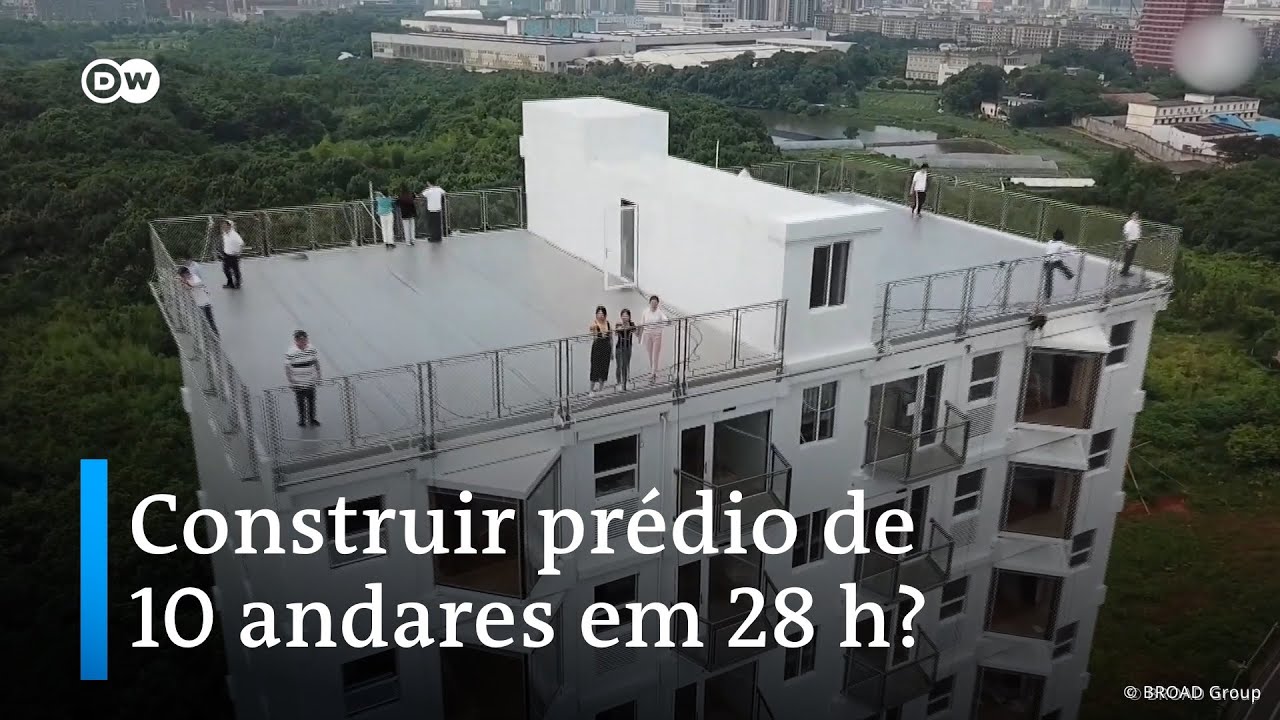 Edifício de 10 andares é erguido em pouco mais de um dia - YouTube