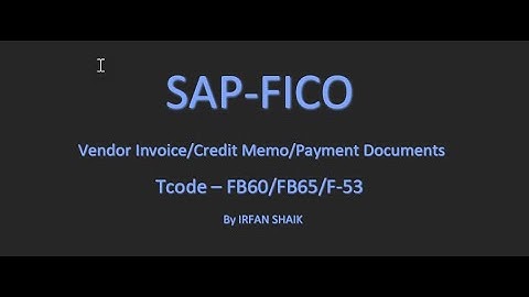 Creation of Vendor Invoice, Credit memo and payment document