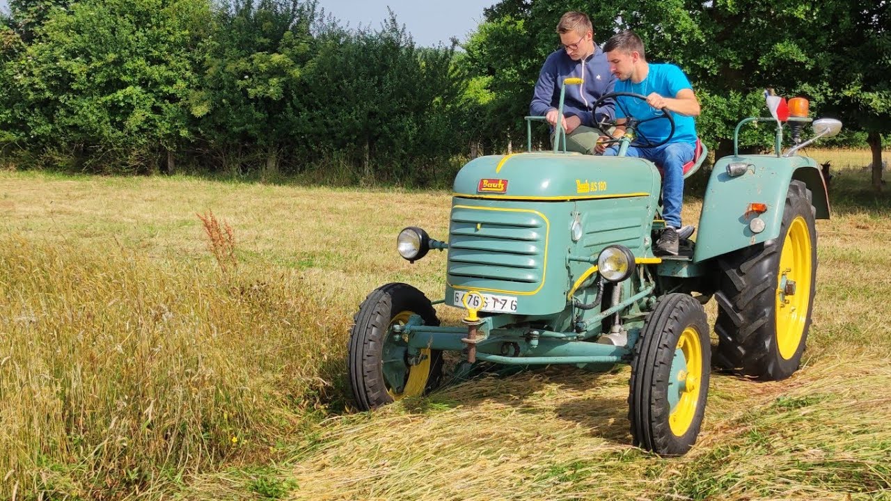 🇲🇫🌿Pierrot au commande de son bautz AS 180 pour le fauchage a l'ancienne !|faucheuse a section bautz
