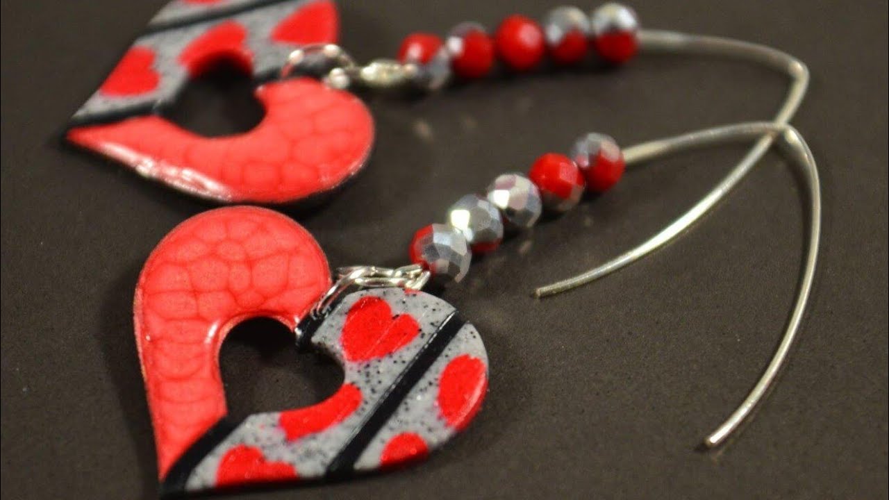 polymer clay earrings tutorial FIMO DIY gift for valentine's day LUCY CLAY CZEXTRUDER tutorial