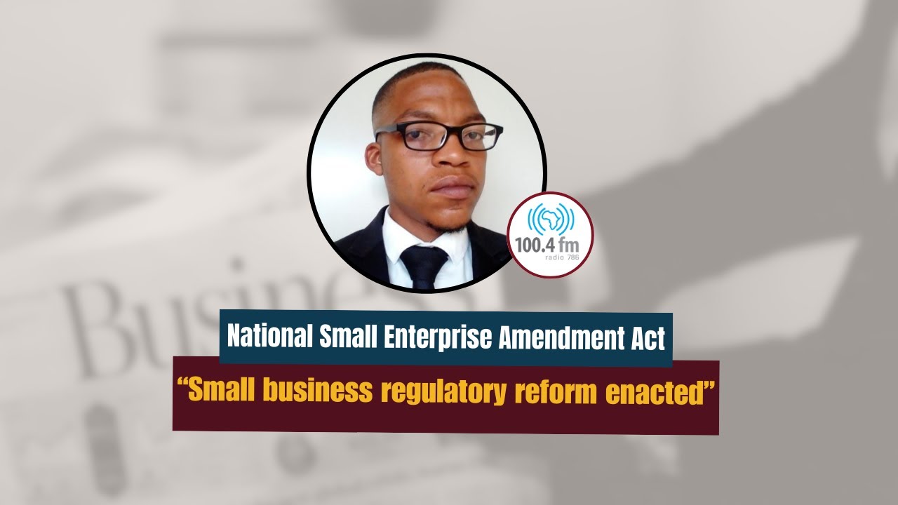 National Small Enterprise Amendment Act: "Small business regulatory reform enacted."