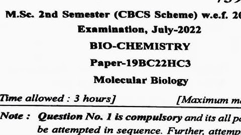 Molecular Biology Questions Paper 2022 | Msc Biochemistry | MDU Rohtak University | previous year