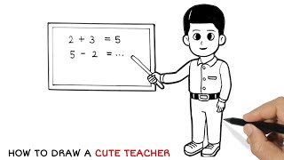 How to Draw a Teacher for Beginners | Cómo Dibujar un Maestro (Profesor) | Teacher Boy Drawing Easy How to Draw a Teacher for Beginners | Cómo Dibujar un Maestro (Profesor) | Teacher Boy Drawing Easy