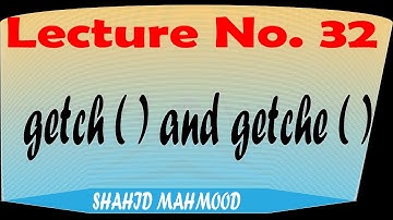 getch Function || getche Function in C language