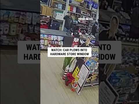 NEAR MISS: Vehicle crashes through the front of a hardware store #car #shorts #crash #carcrash
