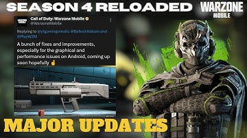 WARZONE MOBILE SEASON 4 RELOADED NEW UPDATES|| OPTIMIZATION UPDATE FOR LOW END DEVICES