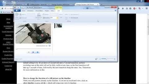 Change the duration of a still picture in Movie Maker