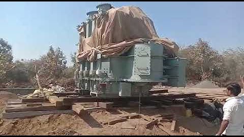 Transformer unloading on plinth  at ABX TSS