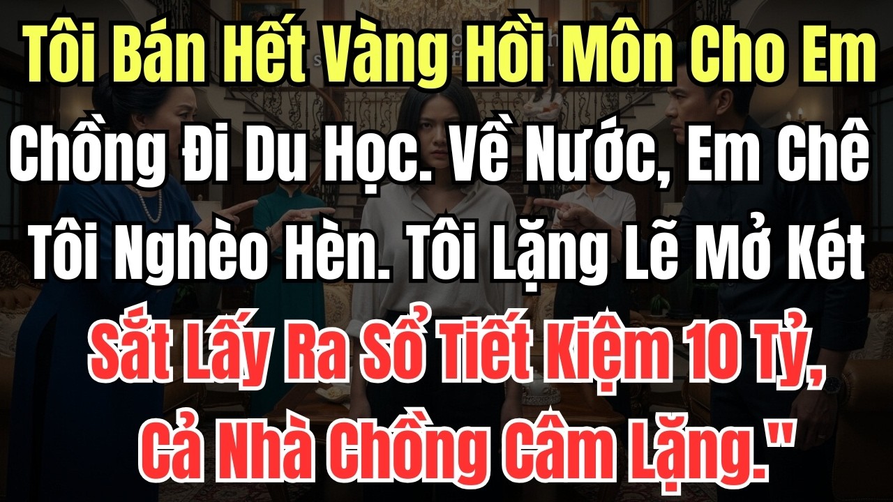 Tôi Bán Hết Vàng Hồi Môn Cho Em Chồng Đi Du Học  Về Nước, Em Chê Tôi Nghèo Hèn  Tôi Lặng Lẽ Mở Két S