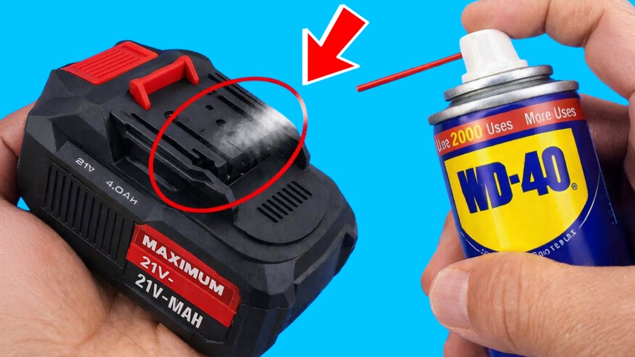 Never buy drill batteries again! Try WD 40 and see what happens! 🔋