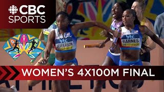 USA takes the top spot in the women's 4x100m final | World Athletics Relays