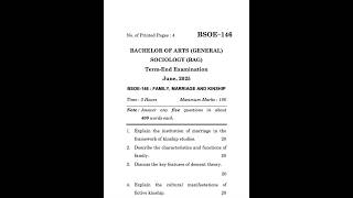 BSOE-146 June 2025 | IGNOU Previous Year Question Paper