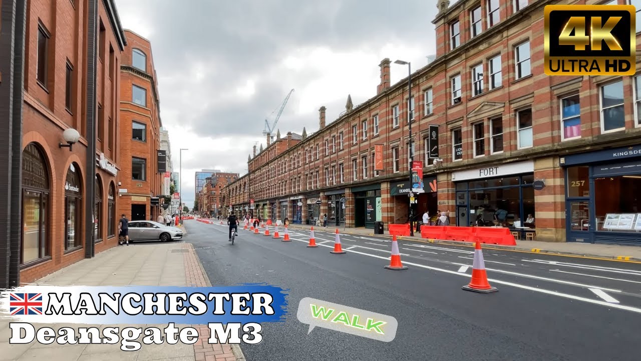 Deansgate,Manchester M3 City Walk Tour 4K