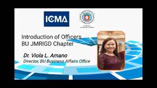 Virtual Launching and Oath Taking of ICMA  BU Student Chapter | September 23, 2020
