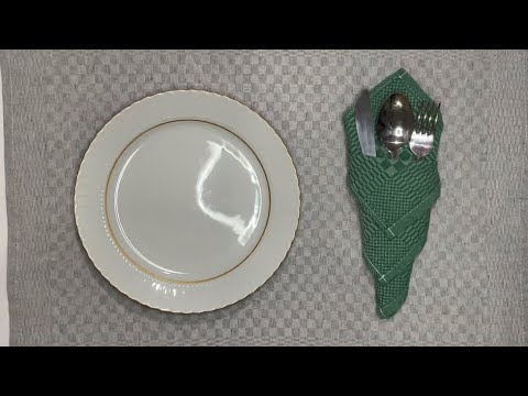 Dinner Napkin Square Design Folding - Cutlery Set Organizer
