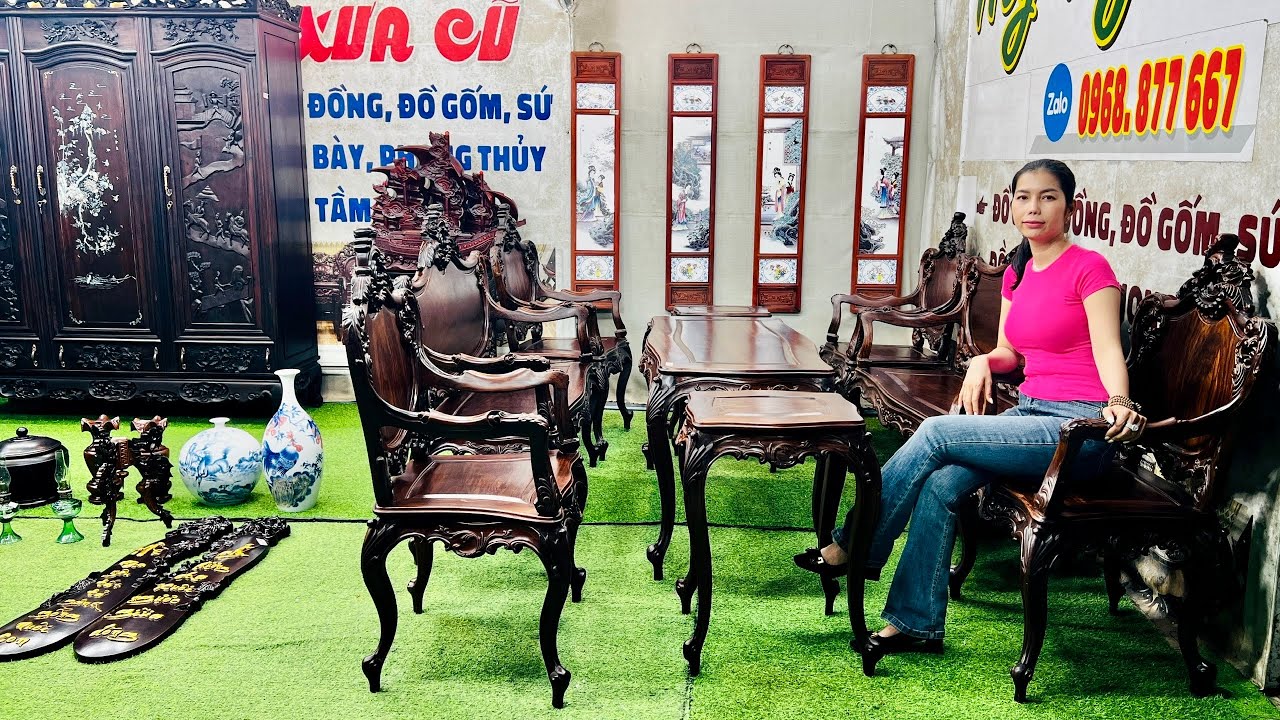 Đồ Xưa Cũ 2/11 Mỹ Ngân rao bán - Bộ Bàn Louis Cẩm Lai, Tủ Gỗ Gõ, Đèn Dầu, Gốm Tàu và Đồ Đồng