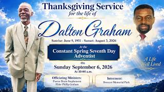 Datos Thanks Giving Service for Dalton Graham || september 06, 2026 @10:00am Actualización