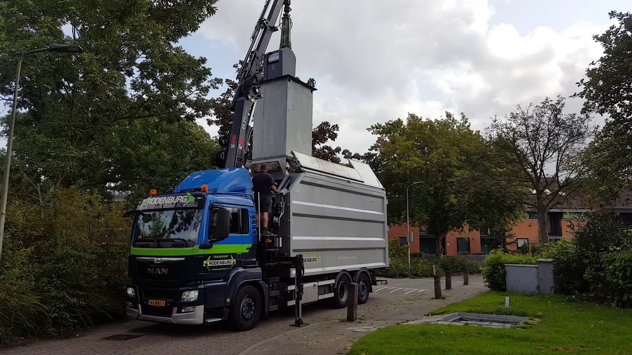 ledigen ondergrondse container - YouTube