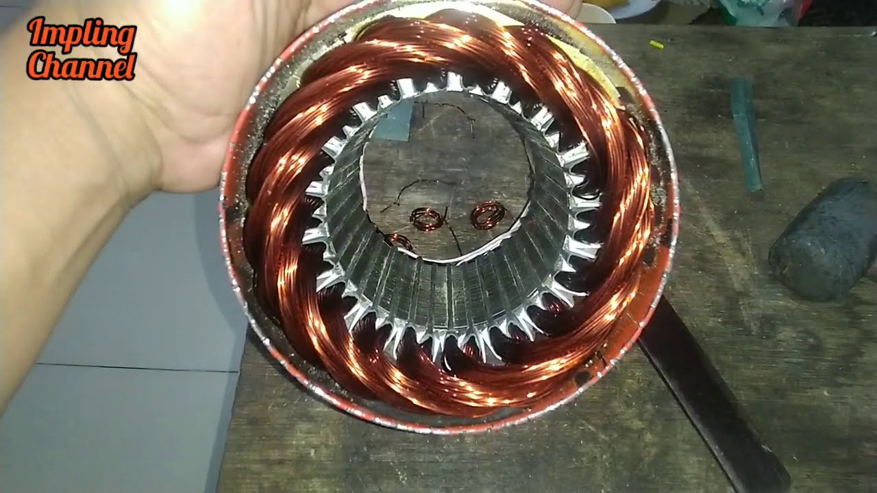 CARA GULUNG DINAMO 3 PHASE SINGLE LAYER 36 LOBANG 4 POLE DENGAN LANGKAH SAMA