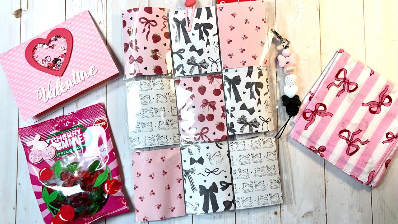 Вторая работа Лесли для обмена подарками ко Дню святого Валентина! Очаровательная тематика с бант...