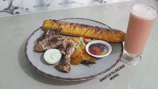 Ndizi mbivu na kuku wa kuoka wa pilipili manga/baked plantain & chicken black pepper/COLLABORATION