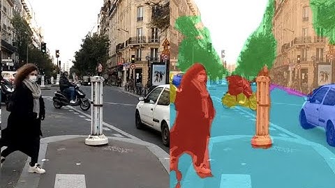 Real Time Road Semantic Segmentation at Metro Parmentier, Paris 11th arrondissement.