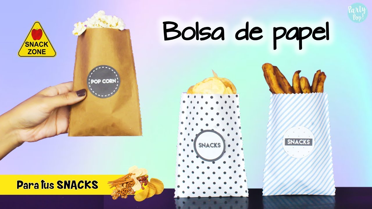 Los invitados Labe No puedo leer ni escribir Bolsas de papel para tus snacks 🥨🍿🍟 - |Partypop DIY🎉| - YouTube