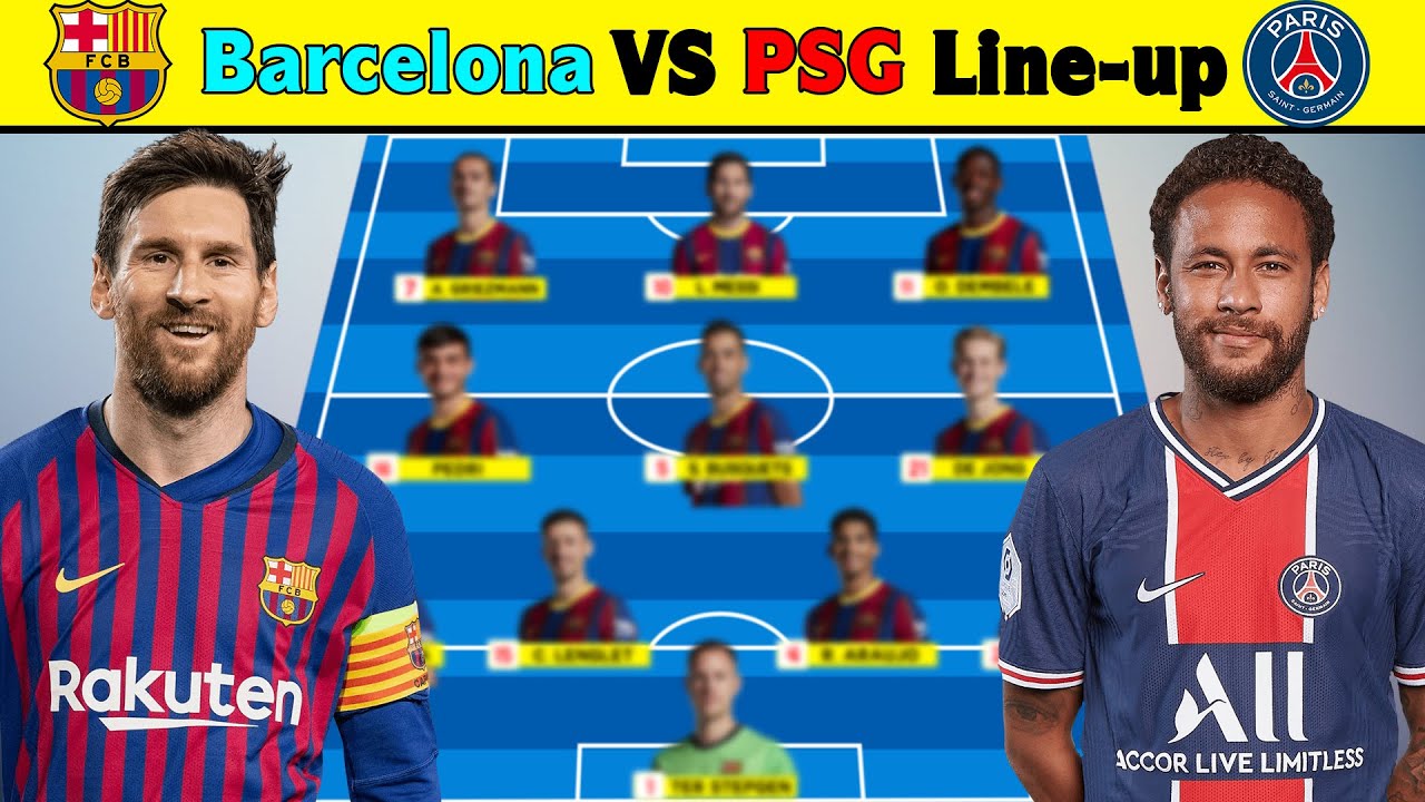 Barcelona Vs PSG UEFA Champions League Line-up 2021. PSG ...