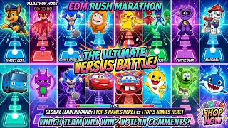 MCQUEEN VS GUMMY BEAR VS PAW PATROL VS PJMASK| Tileshop EDM Rush Gameplay merathon ✅
