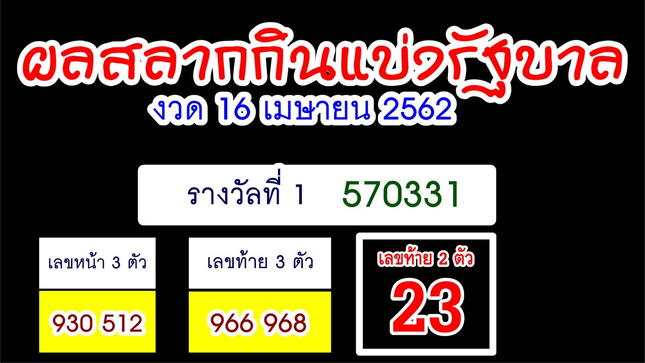 หวย16 พฤศจิกายน 256 mo