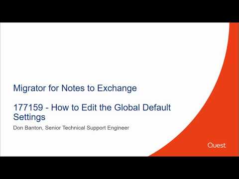 How to Edit the global default settings