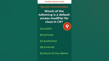 Multiple Choice Question - Q005 - Dotnet Scholar #Shorts #CSharp #Dotnet #developer #programmer