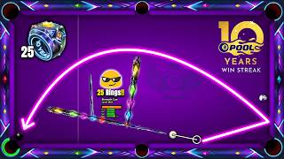 INSANE Shot in the 10 Years Win Streak! 😱 25 Rings | 8 Ball Pool screenshot 2