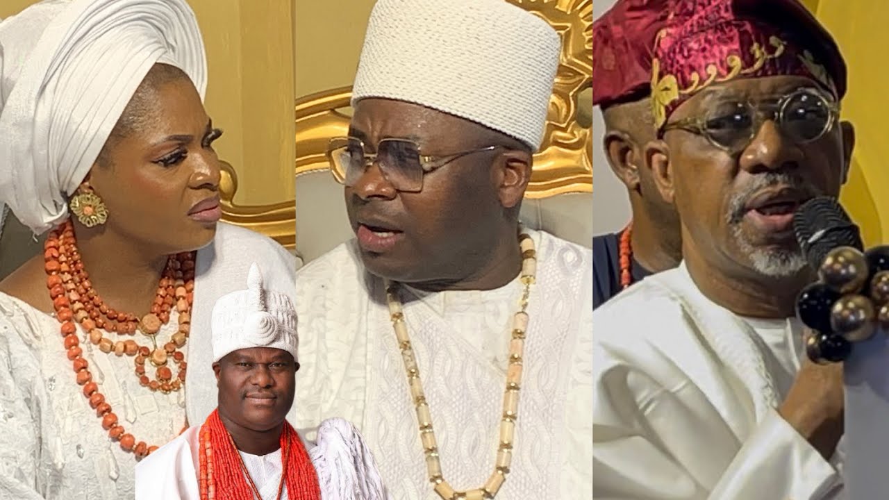 SEE HOW OONI OF IFE WIFE OLORI TEMITOPE AND OBA ELEGUSHI,GOV DAPO ABIODUN CUT THE CAKE FOR OBA AGO