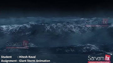 SARVAM FX ANIMATION INSTITUTE RAJKOT Giant Storm Animation 3D Animation (Sarvam  Student work)