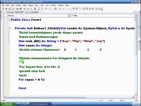 VisualBasic NET 2008 Ders 27 Dizinin Elemanlarına Ulaşma   Mozilla Firefox