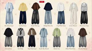 Trendy shirt ideas for women & Wide Leg Jeans Outfit Ideas | Casual Denim Looks for Women #video screenshot 3
