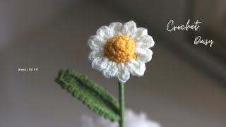 [Eng sub] Crochet daisy | How to crochet simple daisy flowers with wool | Moc Mien Crochet screenshot 4