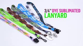 3/4'' Dye Sublimated Lanyard with Metal Crimp