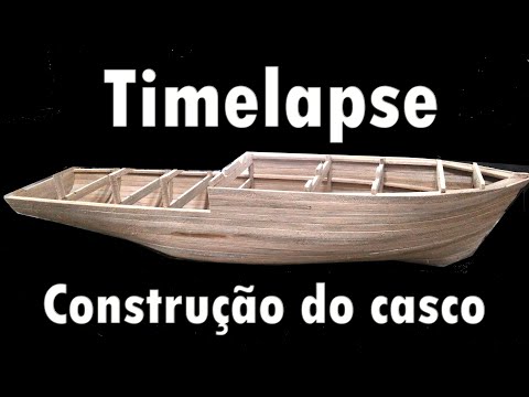 Casco da maquete do navio em Timelapse