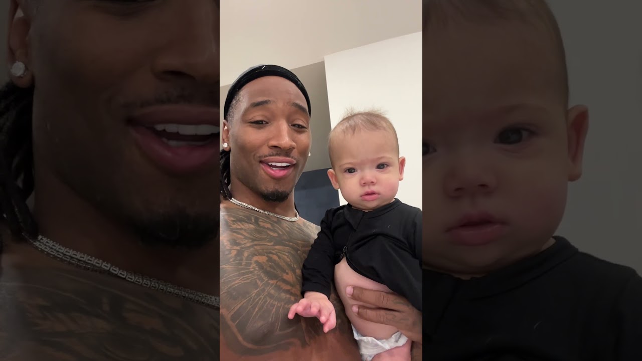 Both of us just woke up… not sure who had the rougher night 😅👶🏾💤