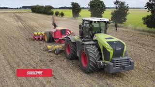 Claas Xerion 5000 &amp; Vaderstad Tempo L Drill &amp; Grange Machinery 6mtr LDT.