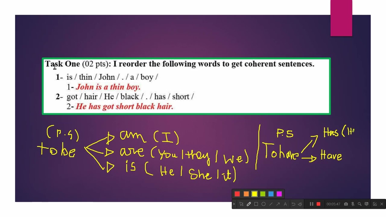 مراجعة للفرض للسنة الثانية متوسط في مادة اللغة الإنجليزية 2024