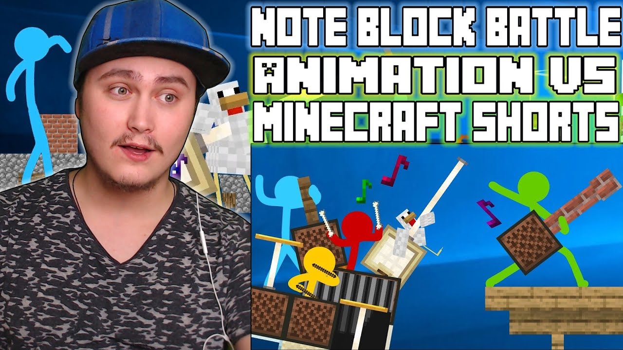 Note Block Battle - Animation vs. Minecraft Shorts Ep 16 (Music by  AaronGrooves) 