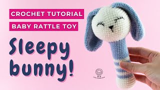 HOW TO CROCHET A BUNNY AMIGURUMI: bunny crochet toy pattern for baby. screenshot 3
