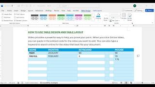 #HOW USE INSERT TAB IN MS WORD 365 DESIGN AND TABLE LAYOUT