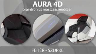 Aura 4D Braintronics masszázsfotel fehér- szürke szín