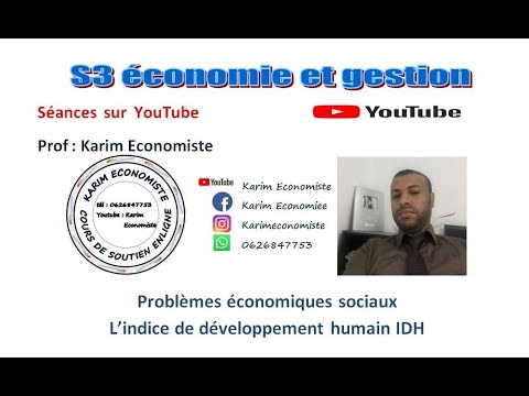 problèmes économiques et sociaux " Indice de développement humain IDH "