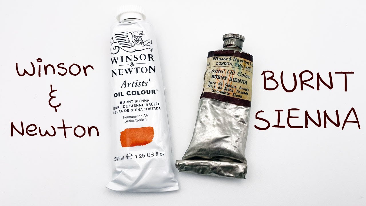 Winsor & Newton Oil Paint: Burnt Sienna, Vintage vs Modern Comparison